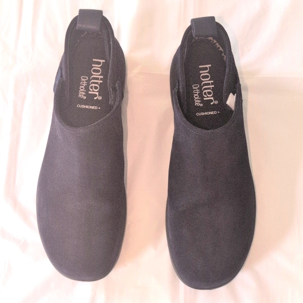 Hotter Navy Blue Suede Slip-On Shoes Size 6